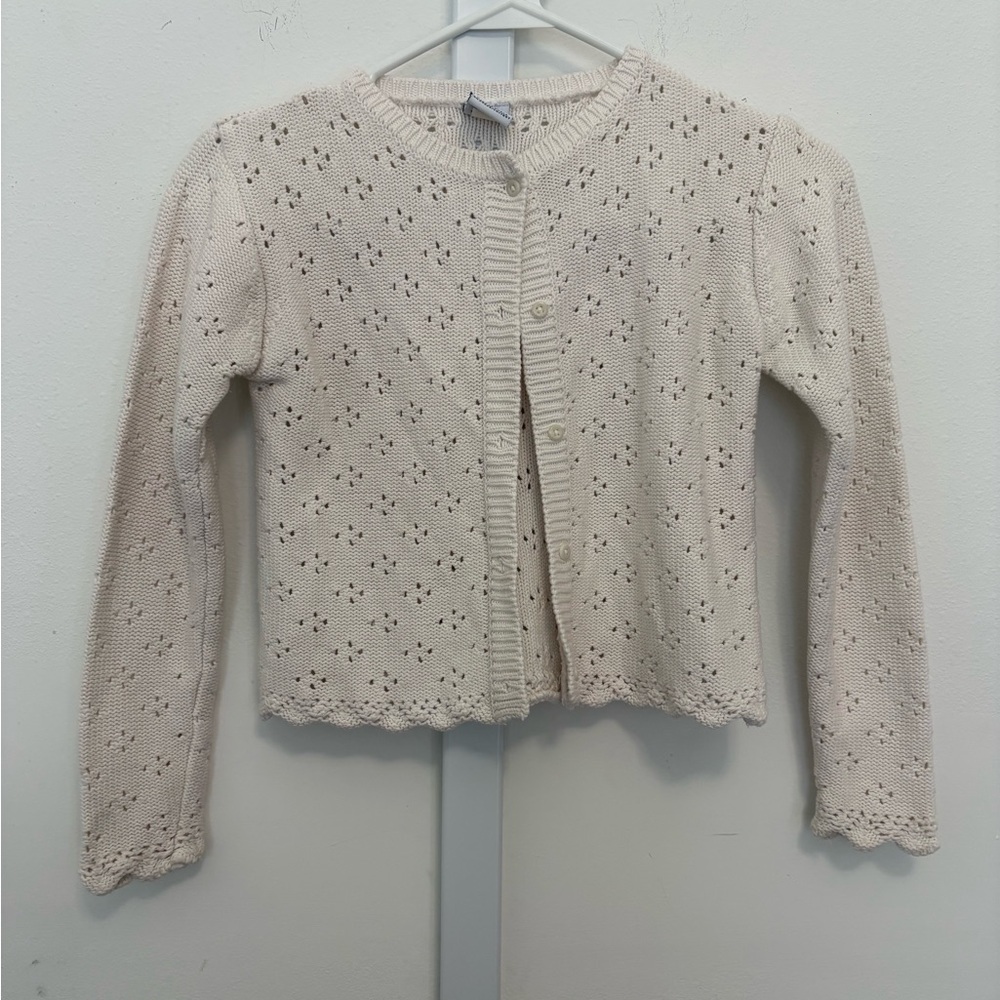 Girls Vintage Old Navy Cream Knit Cardigan